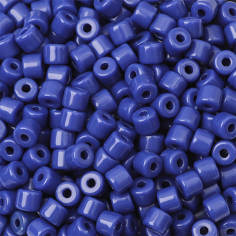 Cream Colored Pony Beads Acrylic 6mm Matte Wide Hole 50pcs 18