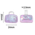 Plating Handbag Acrylic Beads 24mm UV Glitter Powder 50pcs 3