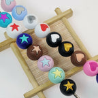 15mm Heart Silicone Beads Multi Color Layered Two Tone Matte 50pcs 5