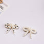 Hand Painted Bow Acrylic Beads 27mm Polka Dot Design 10pcs 8