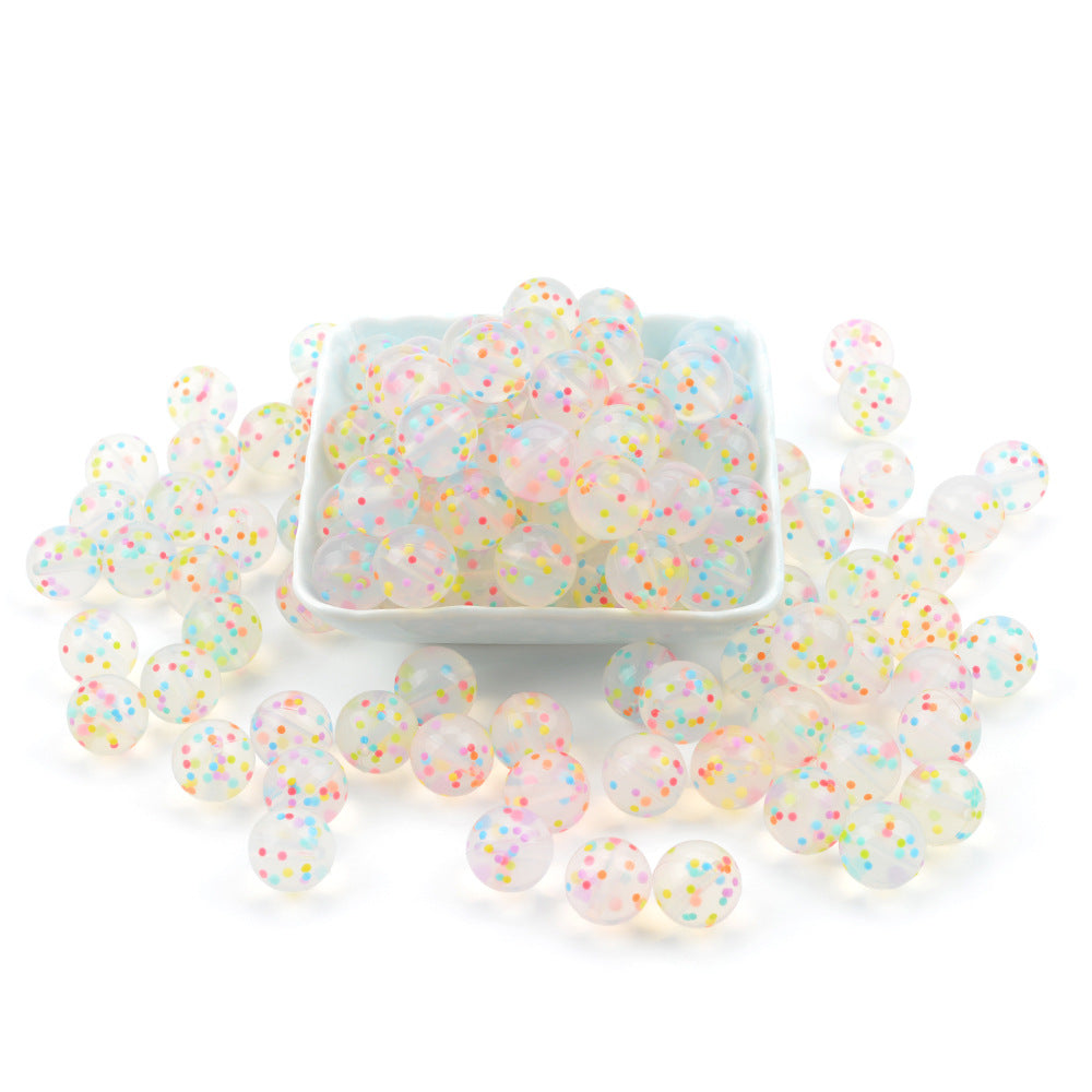 9-19mm Silicone Beads Confetti Clear Mixed Round Hexagon 20pcs 3