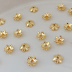 Brass Flower Bead Caps 6/8/10mm Six-Petal 100pcs 2