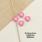 Bone and Heart Metal Beads 15mm and 10mm Baking Painted Alloy 10pcs 22