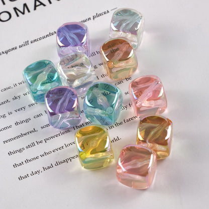 Transparent Flat Square Acrylic Beads 15mm Candy Colors 50pcs 9