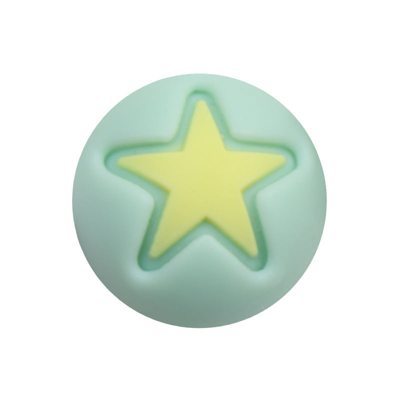 15mm Heart Silicone Beads Multi Color Layered Two Tone Matte 50pcs 26