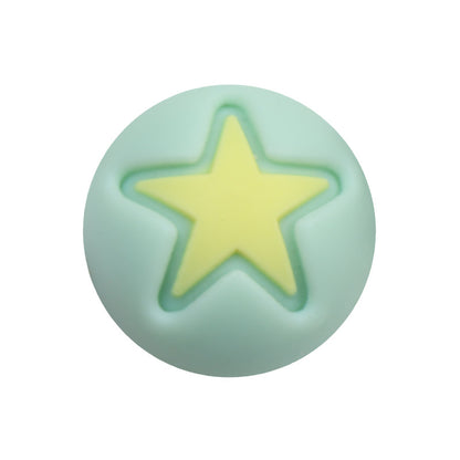 15mm Heart Silicone Beads Multi Color Layered Two Tone Matte 50pcs 26