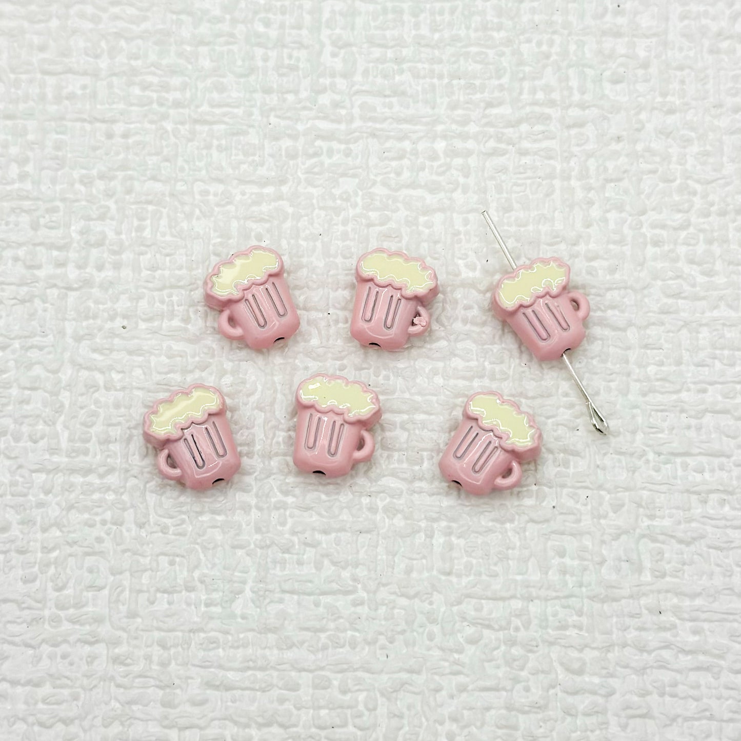 Beer Cup Metal Beads 11mm Hand Painted Enamel Alloy 10pcs 14