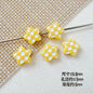 Star and Heart Metal Beads 13mm Baking Painted Houndstooth 10pcs 11