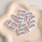 Rectangular Acrylic Beads 19mm Glossy Love Slogan Printed 20pcs 8