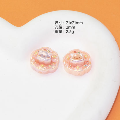 Glossy Plating Animal and Fast Food Resin Beads 20pcs 9