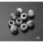 Vintage Acrylic Large Hole Beads 10-11.6mm Earth Tone Crackle 1pc 8