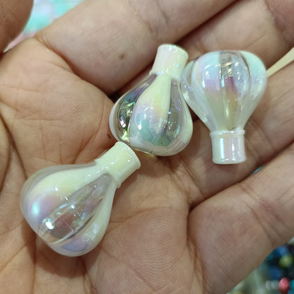 UV Plated Hot Air Balloon Acrylic Beads 25mm Dual Color 50pcs 2