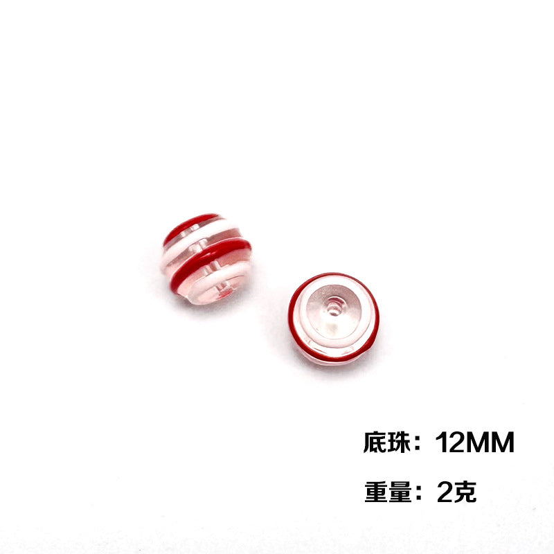 Hand Painted Christmas Enamel Glass Beads 12mm 14mm 1pc 7