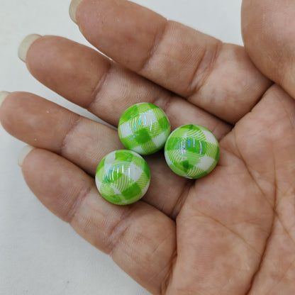 UV Plating Round Acrylic Beads 16mm Houndstooth Pattern 100pcs 9