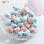 Hello KT Ceramic Beads 15mm Pastel Pink Blue Glossy 10pcs 4