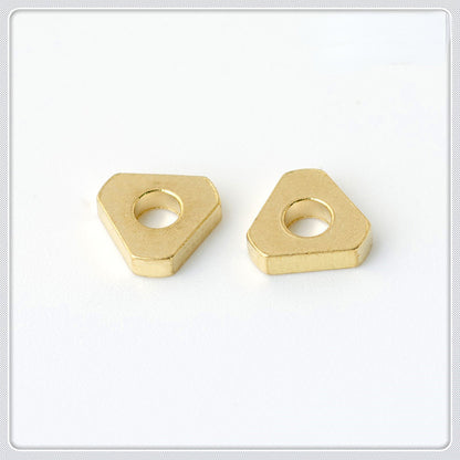 Brass Square Spacer Beads Geometric Silver Tone 100pcs 12