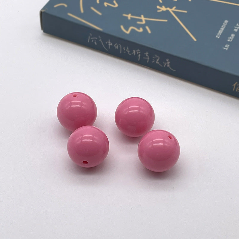 Opaque Bubblegum Beads 20mm Solid Color Glossy Mixed 113pcs 8