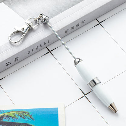 Beadable Pen Keychain Portable Metal Ballpoint Colorful Compact 18