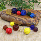 Frosted Pumpkin Glass Beads 10mm Matte Autumn Colors 20pcs