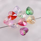 Plating Faceted Heart Acrylic Beads 13mm Transparent AB Colored 100pcs 4