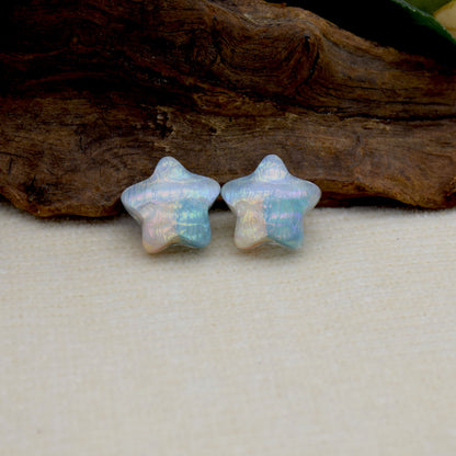 Oil Painting Star Resin Beads 19mm Iridescent Pastel 1pc 10
