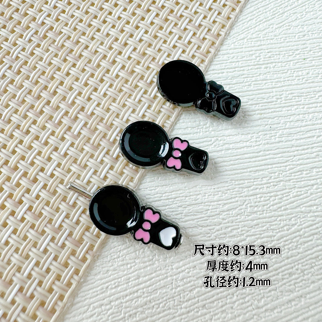 Spoon and Flower Metal Beads 15mm and 9mm Baking Painted 20pcs 14