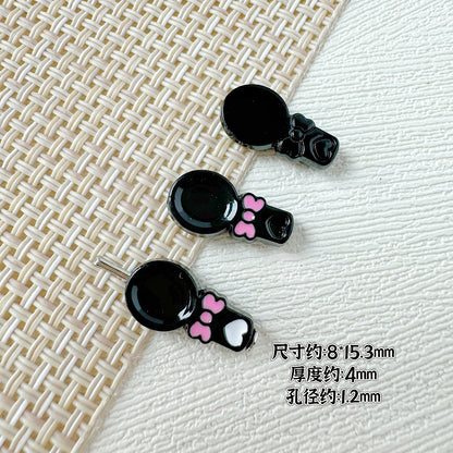 Spoon and Flower Metal Beads 15mm and 9mm Baking Painted 20pcs 14