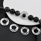 Leaves Wreath Metal Bead Frame 18mm Zinc Alloy Silver Tone 30pcs