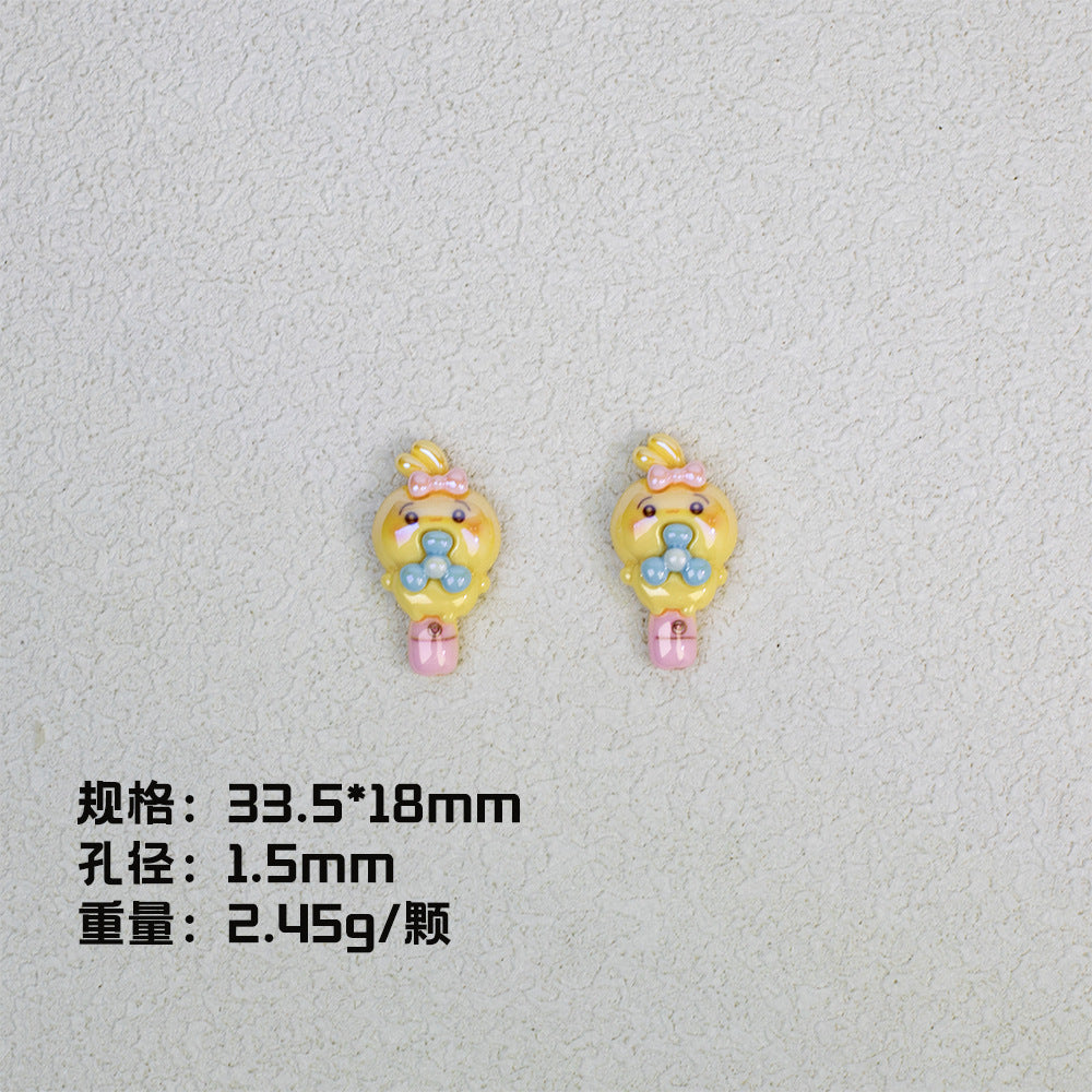 Plating Chiikawa Series Resin Beads Glossy Pastel Colors 20pcs 11