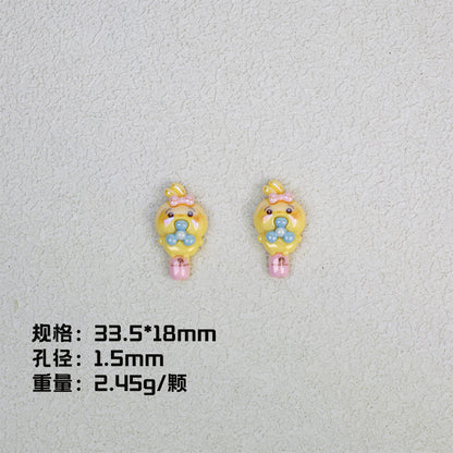 Plating Chiikawa Series Resin Beads Glossy Pastel Colors 20pcs 11