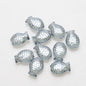 Electroplated Small Fish Glass Beads 10x14mm Translucent 30pcs 15