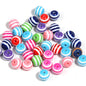 Striped Cylinder Cube Resin Beads 8-10mm Glossy Rainbow Colors 200pcs 8