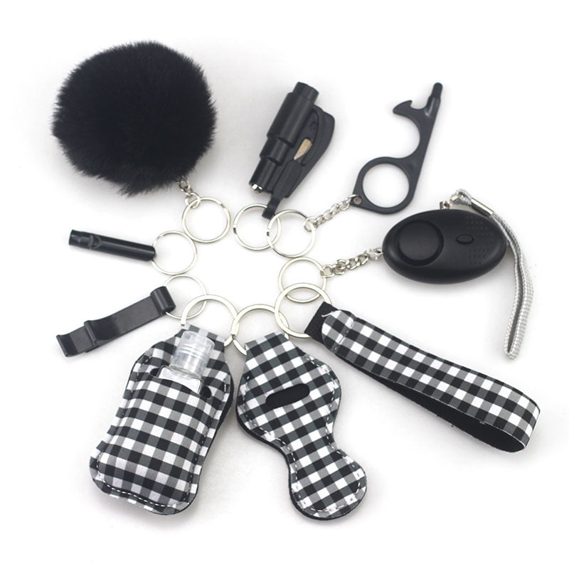 Self Defense Alarm Pompom Keychain Outdoor Safety 10 Pack 35