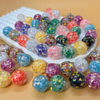 Glitter Resin Beads 16mm Round Glossy Multicolor Sparkle 30pcs 2