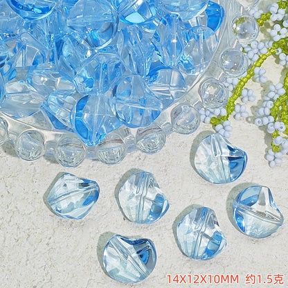Irregular Moonstone Glass Beads 14mm Clear Pastel Mixed Colors 50pcs 13