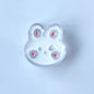 Painted Rabbit Acrylic Beads 24mm Transparent Pastel Colors 100pcs 8