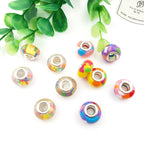 Resin Spacer Beads 14mm Rainbow Pattern 40pcs 4