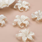Pearl Pinktail Flower Acrylic Beads 42mm ABS Plastic 100pcs