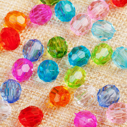 Faceted Clear Bubblegum Beads 20mm Translucent Chunky Acrylic 110pcs