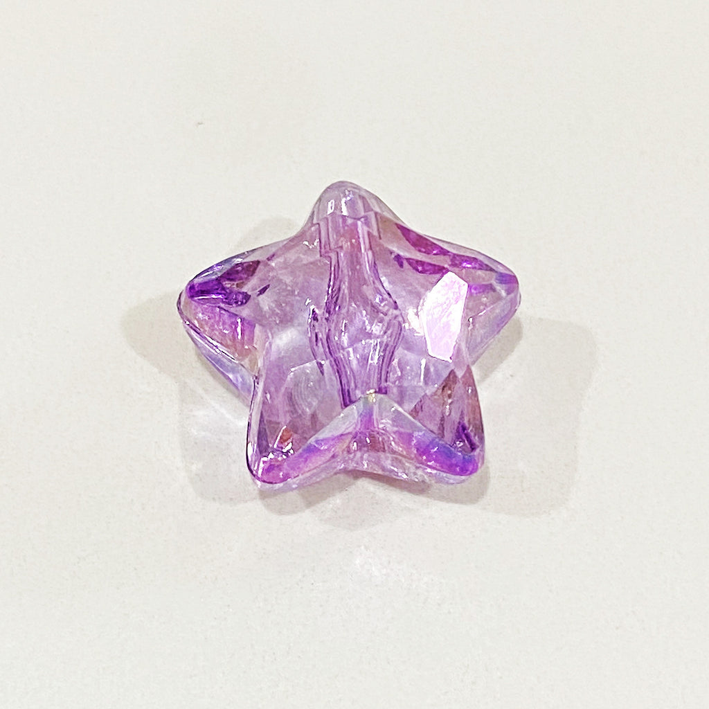 Clear Heart and Star Acrylic Beads 17-20mm Iridescent AB Coated 20pcs 4