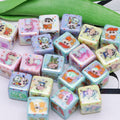 Plating Square Acrylic Beads 16mm Cheeky Crayon Shinchan Mixed 40pcs