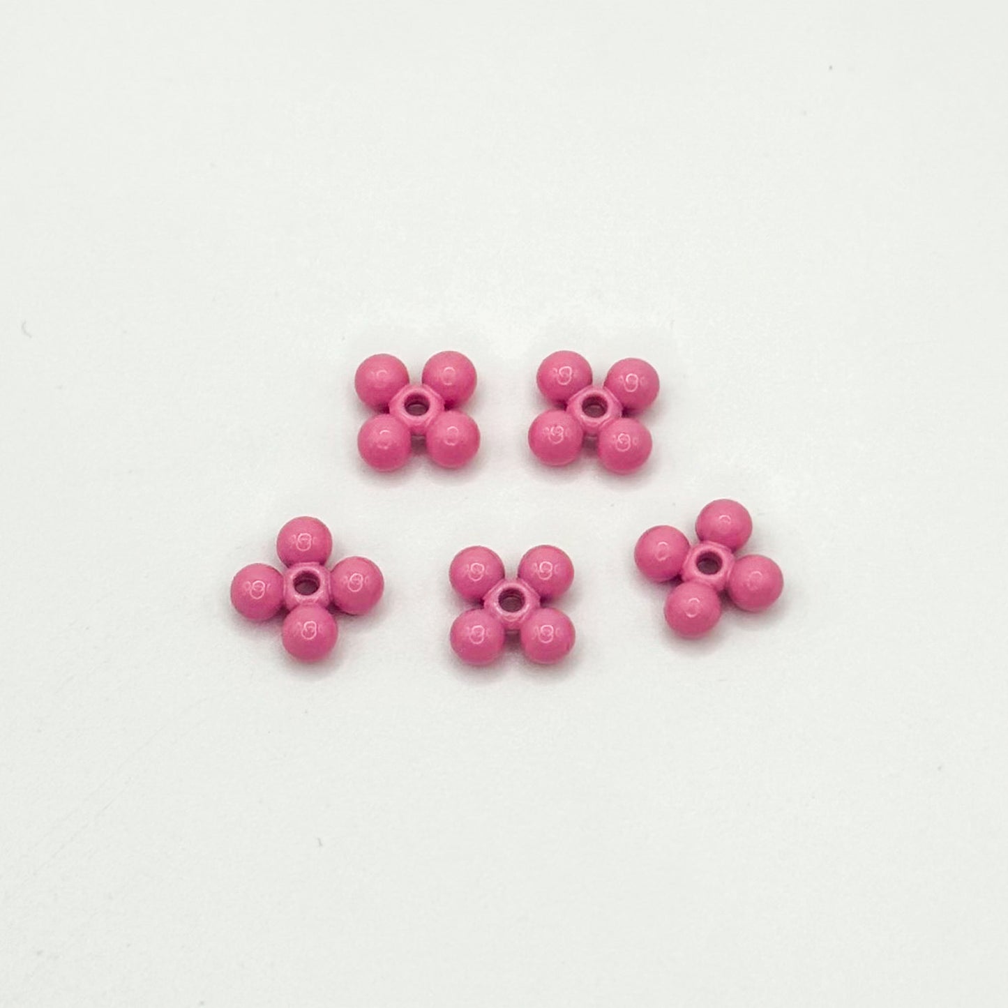 Four Leaf Clover Metal Beads 7.5mm Baking Painted Alloy Spacer 50pcs 8