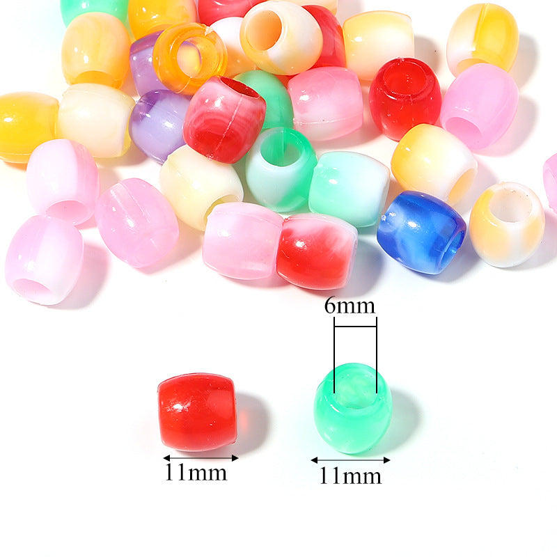 Gradient Pony Beads Acrylic 11mm Dual Color 100pcs 2