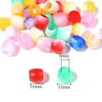 Gradient Pony Beads Acrylic 11mm Dual Color 100pcs 2