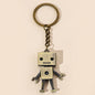 Alloy Cartoon Robot Keychain Boxy Retro Design Silver Bronze 7