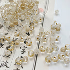Transparent Love Star Acrylic Beads 8-11mm Gilded Vintage 100pcs 2