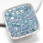Clear Cubic Acrylic Beads 8mm Faceted Pastel Square 30pcs 6