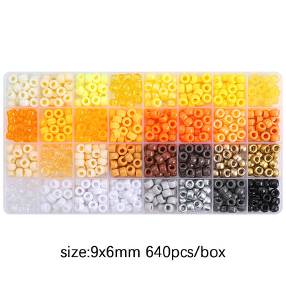 Acrylic Pony Beads 9mm Glossy 32 Colors 640pcs 8
