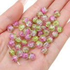 Crackle Round Glass Beads 10mm Assorted Colors 40pcs 24
