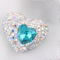 Rhinestone Heart Clay Beads 24mm Colorful Sparkling 6pcs 8